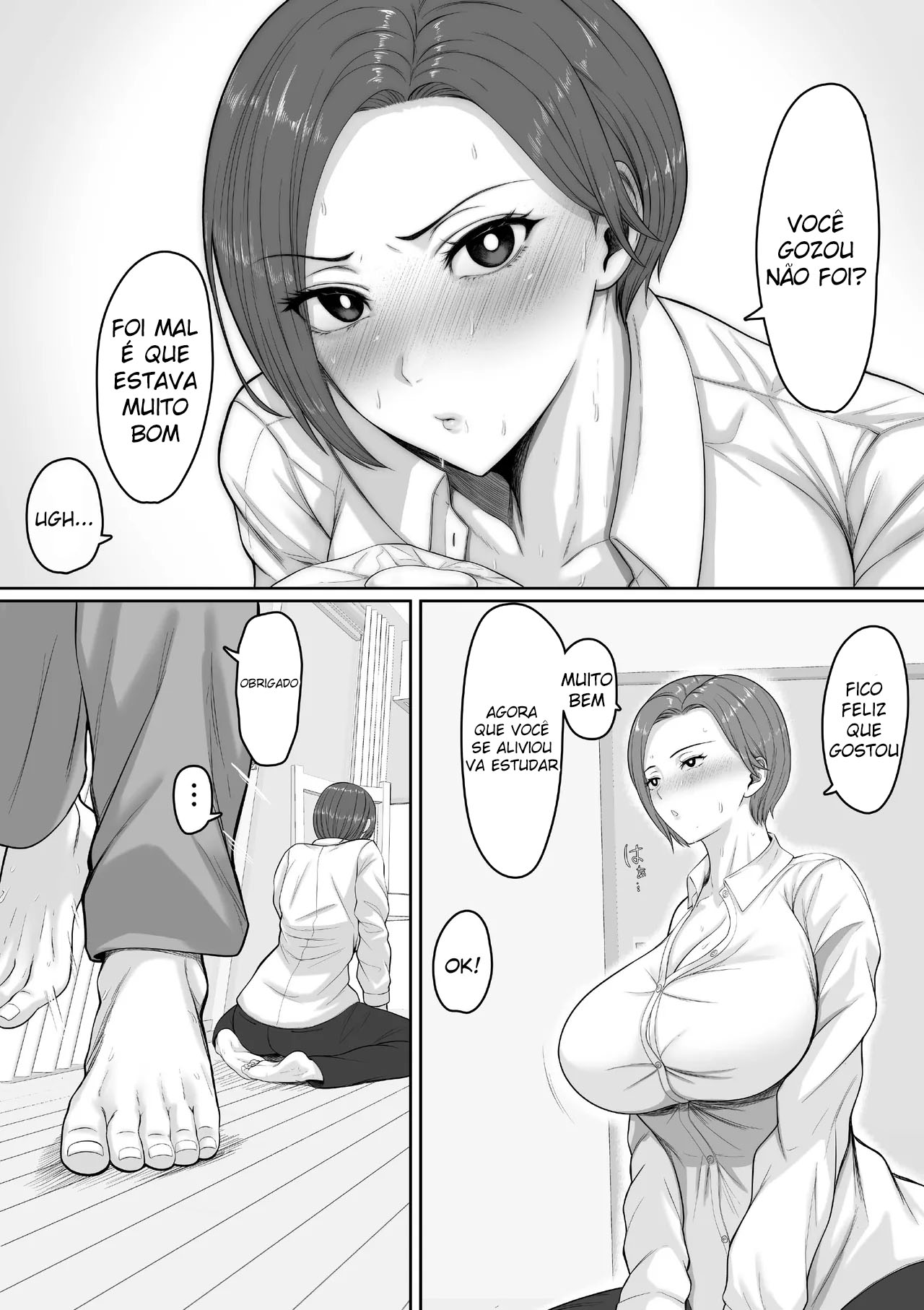 Bakunyuu dakedo Majime na Junsa Buchou Okaa-san ga Ore no Chinpo o Chitsu Koki de Nuite Kureru Hanashi - Foto 18